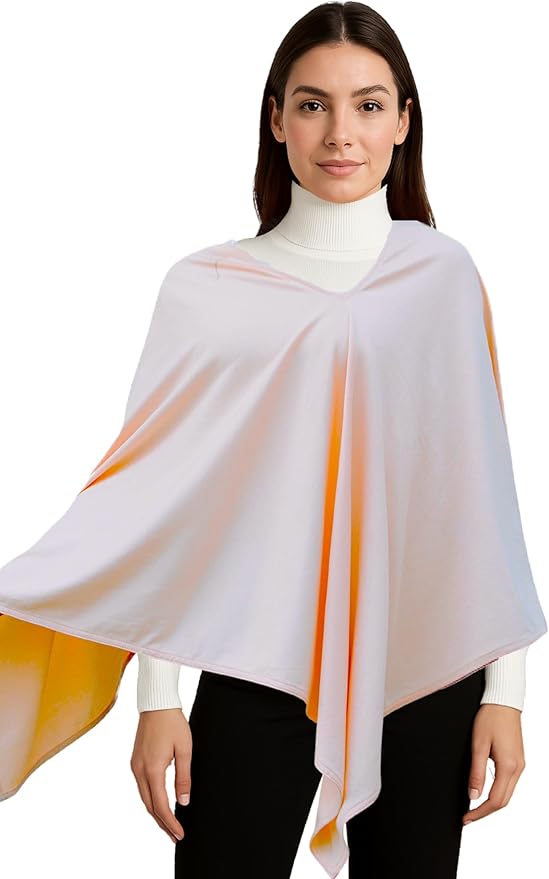 Privacy Nursing Cover Poncho Peruvian Pima Cotton – Soft Peach 4-in-1: Breathable Shawl, Breastfeeding Accessories, Pumping Accessories, Scarf, Summer Nursing Cover Up.