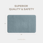 Comfy Cubs Rectangle Kids Play Mat - Small 36 x 60 inches Soft Quilted Baby Floor Mat with Non-Slip Bottom - Plush Design for Toddlers' Playtime and Relaxation - Comfortable and Durable - Pacific Blue