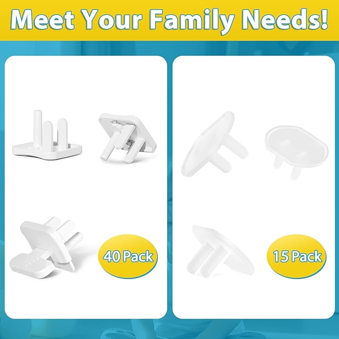 Babepai Outlet Covers Baby Proofing 55-Pack White, Child Proof Electrical Protector Safety Baby Safety Plug Covers