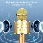 Microphone for Kids Voice Changer Karaoke Microphones Boy Girl Gifts Age 3-12 Portable Child Microphone Karaoke Kid Wireless Bluetooth Microphones Birthday