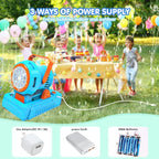 Automatic Bubble Machine 10 Holes Bubble Blower 20000+ Big Bubbles Per Minute Bubbles for Kids Portable Bubble Maker Operated by USB or Batteries for Outdoor Birthday Gifts Wedding Easter Party Favor