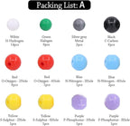 Swpeet 92 Pcs Chemistry Molecular Model Student and Teacher Set, Molecular Model Set for Inorganic & Organic Chemistry - 52 Atoms & 37 Bonds & 3 Orbitals