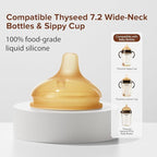 Thyseed Infant Spill Proof Weighted Straw Sippy Cups with Handles and Lids Breastfed Baby First Soft Spout Top Training Water Cup Toddler Boy Girl No Leak Transitioning Bedtime Milk Bottles 6 Months+