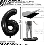 GOER Number 26 Balloons for 26th Birthday Party Decorations,42 Inch Jumbo Foil Helium 62 Balloons for 62nd Birthday Party Decoration (Black)