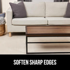 GORILLA GRIP Baby Proof Corners and Edges for Furniture, Kid Proofing Adhesive Table Corner Protectors, Heavy Duty Soft Rubber Foam Protection, Includes 8 Protective Safety Guards, 15 Feet, Brown