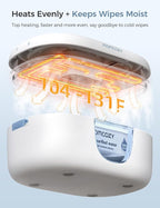 Momcozy Baby Wipe Warmer, Innovative Spring Design, Large Capacity Wipes Dispenser for 60-80pcs, Fast & Even Heating, 4 Modes of Temperature Heating Control, Diaper Wipe Warmer with Night Light, Blue