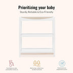 Dream On Me Emerson Baby Changing Table – Compact Modern Changing Station with 2 Open Shelves, New Zealand Pinewood, Easy-to-Clean Non-Toxic Finish, Space-Saving Nursery Storage – Vintage White Oak