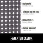 GORILLA GRIP Patented Square Shower Stall Mat, Small Bathtub Floor Mats for Stand Up Showers, Suction Cups and Drain Holes, Machine Wash, Soft on Feet, Bathroom Accessories 21x21 Inch, Charcoal Opaque