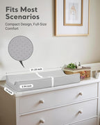 Vegan Leather Waterproof Baby Changing Pad - Wipeable, Extra Thick & Portable & Non-Slip Diaper Mat for Dresser, Crib, Travel | Soft & Safe (Gray)