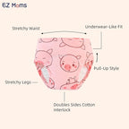 EZ Moms 6 Packs Potty Training Underwear for Girls 100% Cotton Absorption Padded Toilet Training Panties for Toddler Girls 2T-3T Leakproof Reusable Kid Confident Pee Pants with Potty Sticker Chart