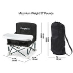 PandaEar Portable Baby Seat Travel| Compact Fold with Straps for Indoor/Outdoor Use| Great for Camping, Beach, Lawn |Toddlers, Kids, Boys, Girls (Black)