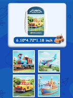 16-Piece Rotating Puzzles for Kids 4-6, Toddlers Puzzles 2-4, Road Trip, Airplane Activities Game, Travel Toys - Brain Teaser, Fine Motor Skills, Birthday Gifts Boys & Girls - Transportation