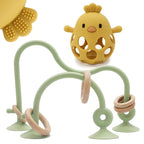 Baby High Chair Toys Teething Chew - Baby Table Toys, High Chair Suction Toy Teething Toys Silicone Teethers, Food Grade Silicon for 6 12 18 Months (Green Yellow)