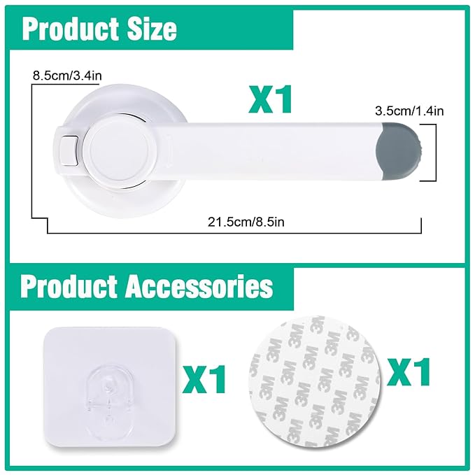 Baby Toilet Safety Locks (1 Pack)| Childproof Toilet Seat Lock | Baby Safety Products | Baby Proofing Kit | Prevents Toddlers from Opening Toilet Lids | 3M Adhesive and Tool-Free Installation（White）
