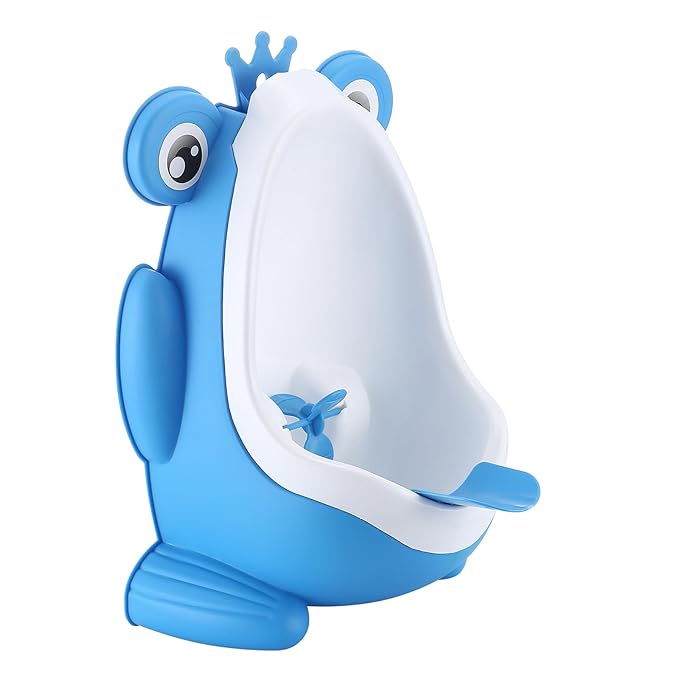 Urinal for Toddlers Boys with Frog Funny Aiming Target,Frog Urinal Potty Training (Blue Crown Frog)