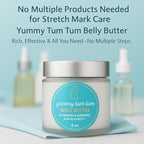 Yummy Tum Tum Stretch Mark Belly Butter for Pregnancy - 4fl Oz, Soft Lavender Scent - Pregnancy Stretch Mark Prevention - Pharmacist Formulated.