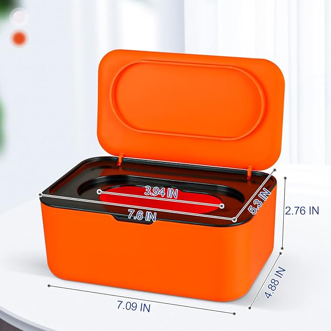 Baby Wipes Dispenser, Wipes Case Baby Wipe Holder Keeps Wipes Fresh, Non-Slip, Easy Open & Close (Black)