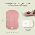 Snuggle Me® Baby Lounger Curve (0-6 Months) - Premium Organic Cotton with Foam Core, Machine-Washable Cover, Buttery-Soft & Breathable Infant Lounger with Travel Bag (30 in x 20 in x 1.9 in) - Gumdrop