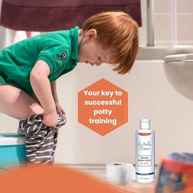 La Petite Creme French Premium Liniment Wiping Lotion for Kids (8 oz) - Potty Training Solution - Skin Cleanser & Moisturizer - Girls and Boys - USDA Certified Organic and EWG Verified