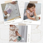 Moonkie Silicone Baby Sippy Cups | 3 Stages Training Cup Straw Cup for Infants Toddlers and Kid | 4 oz 1Pack