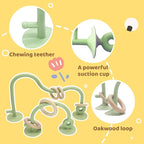 Baby High Chair Toys Teething Chew - Baby Table Toys, High Chair Suction Toy Teething Toys Silicone Teethers, Food Grade Silicon for 6 12 18 Months (Green Yellow)