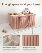 Blissful Diary Baby Diaper Caddy Organizer, Stylish Storage Basket for Newborn Essentials and Diaper Station, Gift for Baby Shower and Registry Must-Have, Blush Pink
