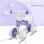 Baby Balance Bike Toys for 12-36 Months Kids Toy Boy and Girls Gifts Toddler Best First Birthday Gift Children Walker No Pedal Infant 4 Wheels Bicycle (Colorful, Purple-Light)