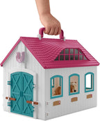 schleich Horse Club - 60PC Little Horseshoe Open Stable Playset - With 2 Horse Figurines, Action Figure, Stable and Accessories - Toy Horses for Girls and Boys - Kids Ages 5+ | 42703