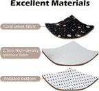 Loartee Coral Velvet Area Rug - 1" Thick Memory Foam Baby Play Mat, Washable Toddler Carpet, Home Decor for Living Room, Nursery, Kids Bedroom, Astral Black, 6'7"x6'7"