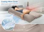 QUEEN ROSE Extra Long U Shaped Body Pillow, Cooling Pregnancy Pillows for Sleeping, 65 Inch Full Body Support Maternity Pillow for Adults, Support for Back, Hip, Legs for Pregnant Women, Nomad