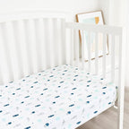 Crib Sheets for Boys or Girls 4-Pack, Fitted Crib Sheet 52'' x 28'' for Standard Crib & Toddler Mattress, Soft and Breathable Material, Baby Crib Sheets Neutral, Aqua
