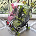 Aligle Twin Stroller Raincoat Universal Size Side by Side Stroller Weather Shield, Baby Rain Cover/Wind Shield