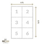 MOON WALKERS Stylish Boho Baby Play Mats for Floor, Play Mat for Babies and Toddlers, Non-Toxic, Soft, Thick, Tummy Time Mat for Crawling (Moon Mist, Standard 6x4ft | 6 Tiles)