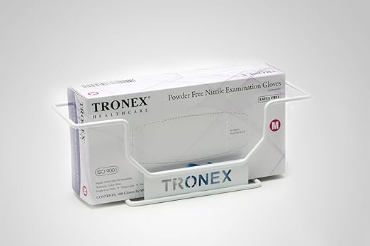 Tronex Single Wire Wall Mounted Rack Tissue Box Rack Disposable Glove Rack Napkin Box Holder Space Saver Durable White Enamel, White (Box of 1)