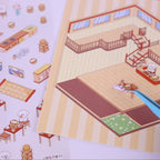 20 Sets DIY 3D Sticker Scenes for Adults with Tweezer, Kawaii 3D House Miniature Sticker Therapy, Make Your Own Mini Room Scene Collection Book for Adult Kids Relief Stress Pass The Time