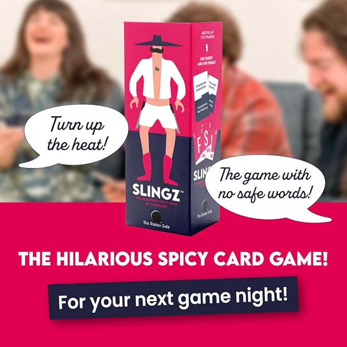 Slingz - The Quick and Hilariously Spicy Categories Card Game | 2-7 Players | for Adults, College Students, Game Nights, Parties and More | by The Darker Side Games