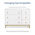 GAP babyGap Legacy 6 Drawer Dresser with Leather Pulls and Interlocking Drawers - Greenguard Gold Certified, Bianca White/Natural
