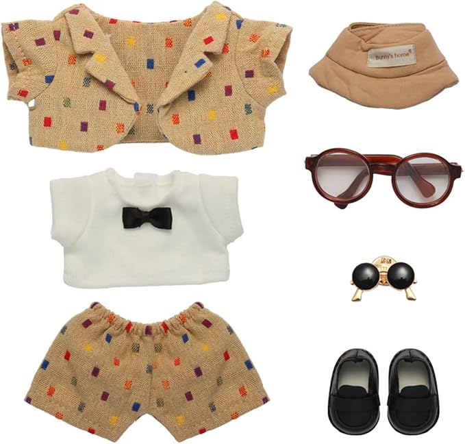 17CM Collectible Doll Clothes.17cm Mini Doll Clothing Set.Exquisite Handmade.Suitable for Small Collectible Dolls.Multiple Styles Available (Dresses/Casual Wear/Holiday Outfits) (NO Doll) (Style F)