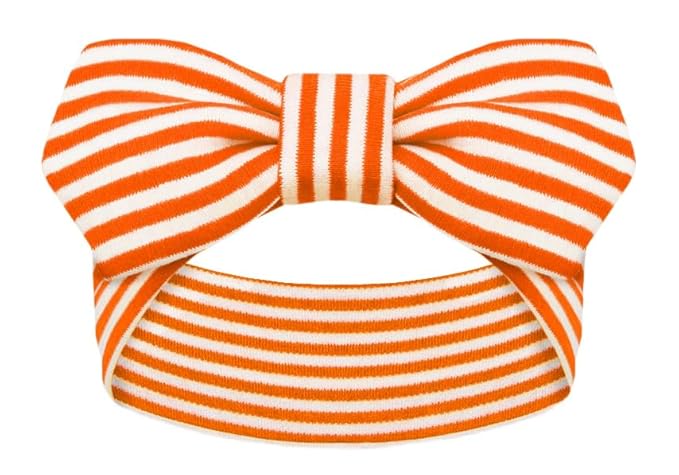 Creative Knitwear Auburn Tigers Infant Girls Orange/White Striped Hair Knot Headband Embroidered Logo - Size Newborn - 4T