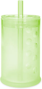 Olababy Clear View Silicone Training Cup with Straw Lid | Toddler Sippy Trainer 12mo+ | Unbreakable Water Drinking Cups for Kids 2yr+ | Baby Led Weaning & Feeding Supplies (Kiwi, 9 oz)