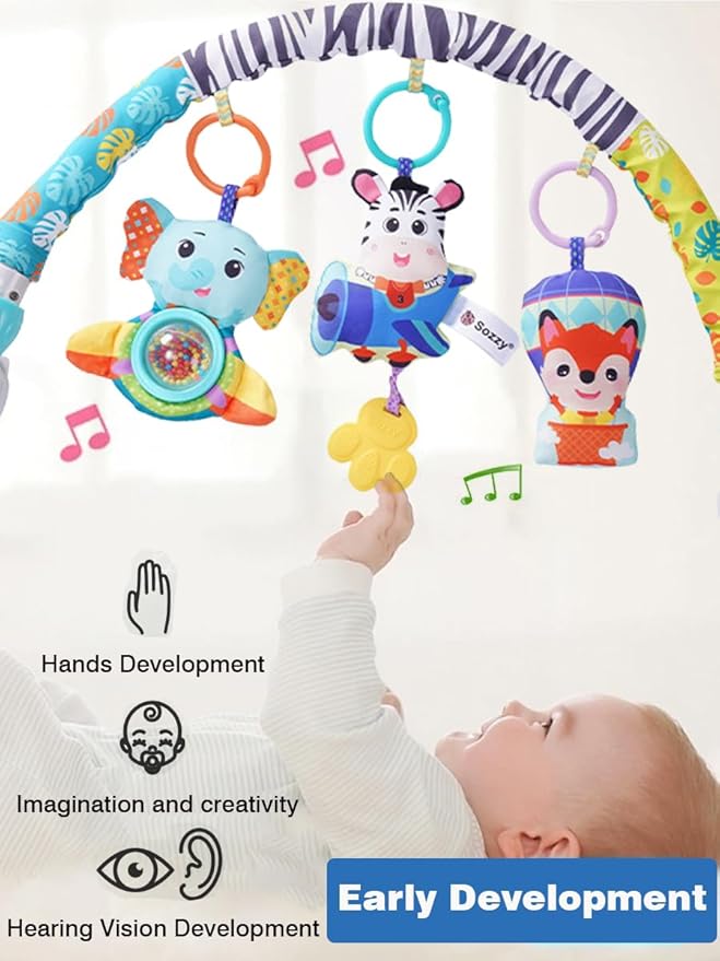 Pau1Hami1ton Baby Stroller Arch Toys, Car Seat Toys,Bouncer Toy Bar/Mobile for Bassinet,Adjustable Baby Hanging Toys Fit for Crib Bed,Stroller,Car Seat.S-19(Aircraft)
