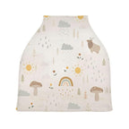 Kigai Mushroom Rainbow Baby Car Seat Covers for Newborn, Breathable Nursing Cover for Breastfeeding Moms, Baby Stroller/Shopping Cart/Stretchy Carseat Cover for Boy & Girl