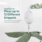 The Peanutshell Crib Mobile for Boys or Girls - Grey and Green Camo Musical Baby Crib Mobile with 12 Lullabies, Dino Baby Dinosaur Nursery Decor