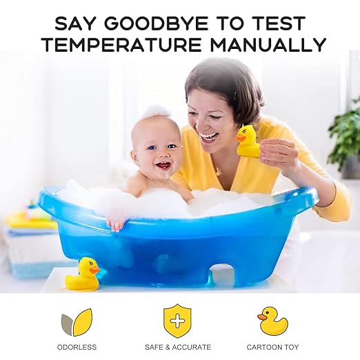 Baby Bath Tub Water Thermometer - Digital Temperature Monitor & Room Thermometer, Duck Floating Toy for Infant Toddler Bathtub Pool with Temperature Warning