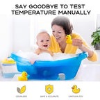 Baby Bath Tub Water Thermometer - Digital Temperature Monitor & Room Thermometer, Duck Floating Toy for Infant Toddler Bathtub Pool with Temperature Warning