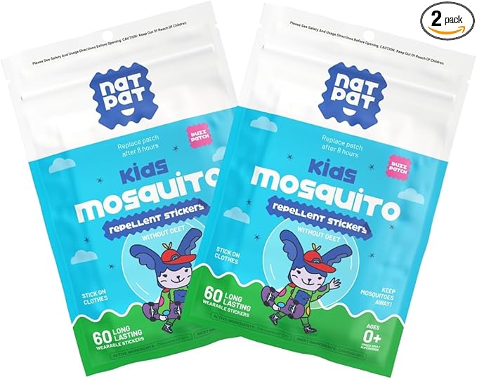 BuzzPatch Mosquito Patch Stickers for Kids (60 Pack) - All Natural, Plant Based Ingredients, Non-Toxic, DEET Free, Citronella Essential Oil Insect Patches, for Toddlers, Babies, Children (2)