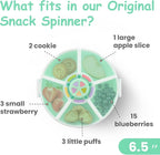 Kids Reusable Rotating Snack Container with 5 Separate Compartments, Color Matching Opening Lid,BPA/PVC-Free, Dishwasher Safe, Perfect for Travel, School Lunches & On-the-Go Snacking-Green