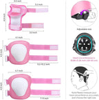 DaCool Kids Bike Helmet Set Skateboard Knee Pads - Kids Helmet Elbow Pads Wrist Guards Adjustable for 3~10yrs Girl Boy Kids Protective Gear Set for Sport Cycling Bike Roller Skating Scooter