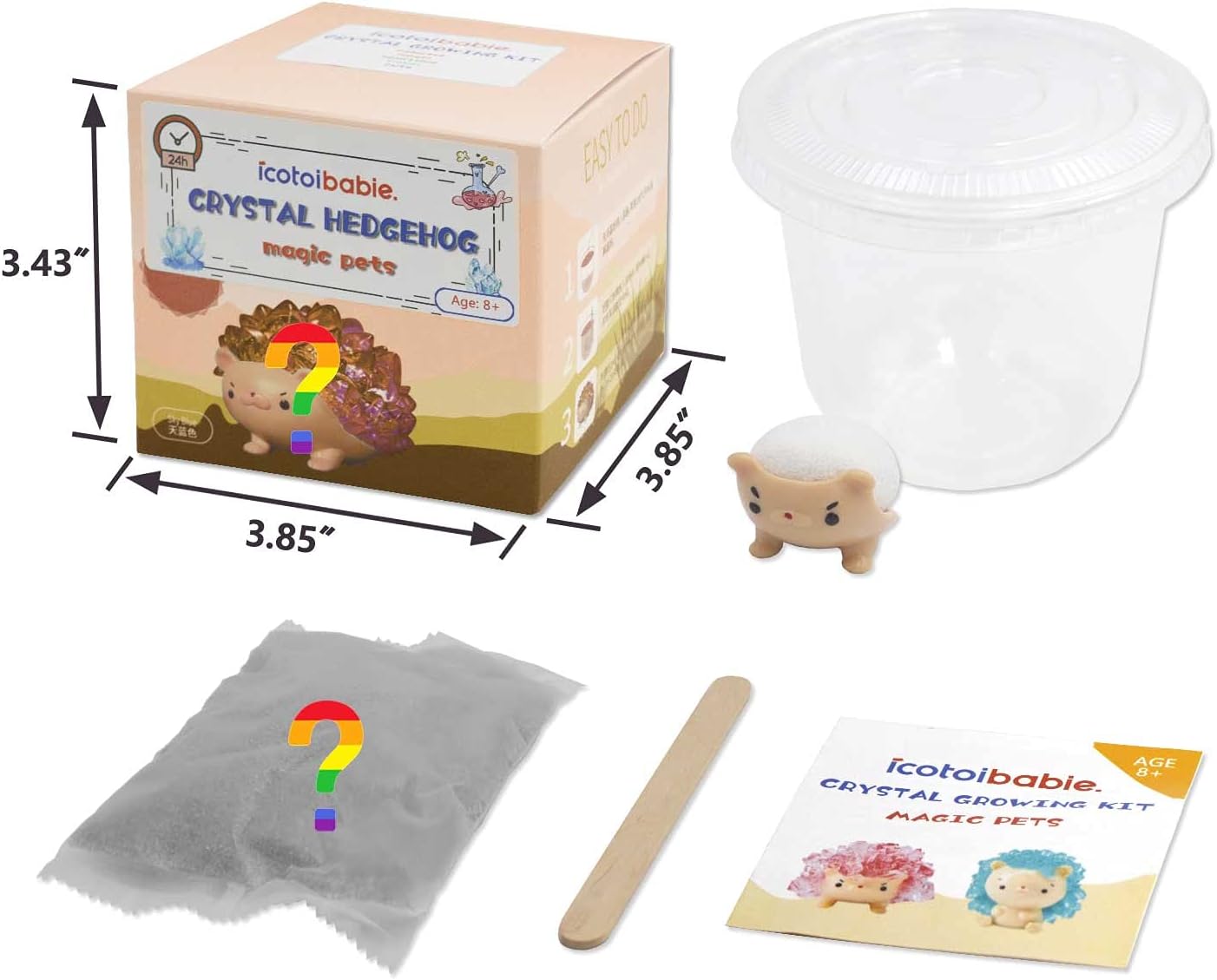 Crystal Growing Toys for Kids - Vibrant Colorful Crystal Hedgehog to Grow,Science Experiments Learning and Education for Kids STEM Gifts for Boys & Girls 8 Years + (Blind Box)