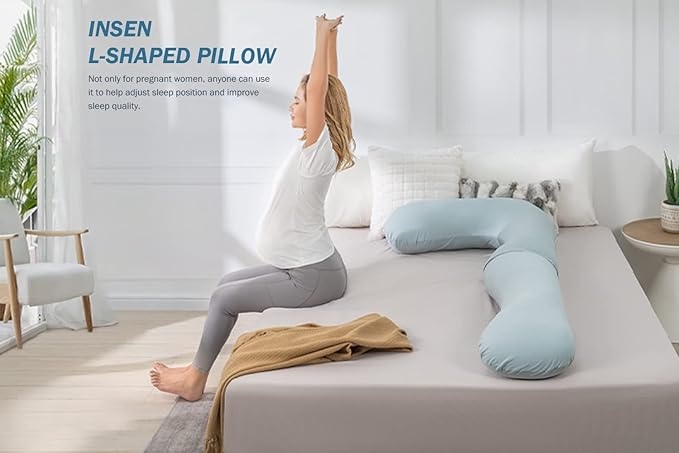 INSEN Pregnancy Pillow for Sleeping,Maternity Body Pillow for Pregnancy Women,Pregnancy Support Pillow for Back, Hip Pain, Green
